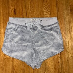 Gilly Hicks Silver Plush Lounge Shorts